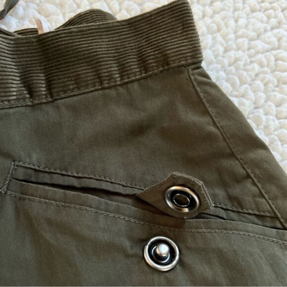 Y2K VTG Gloria Vanderbilt Cotton Olive Wide Leg Cargo Pants Waist SZ 12 - Picture 10 of 12